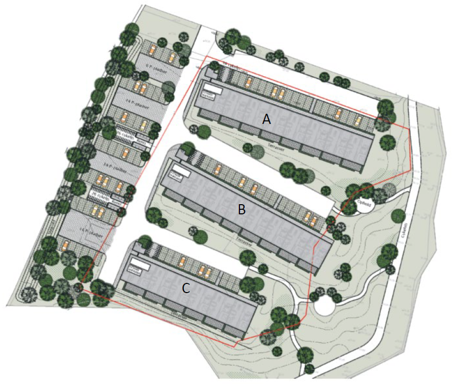 Maglehusene Næstved oversigt over blokke og område
